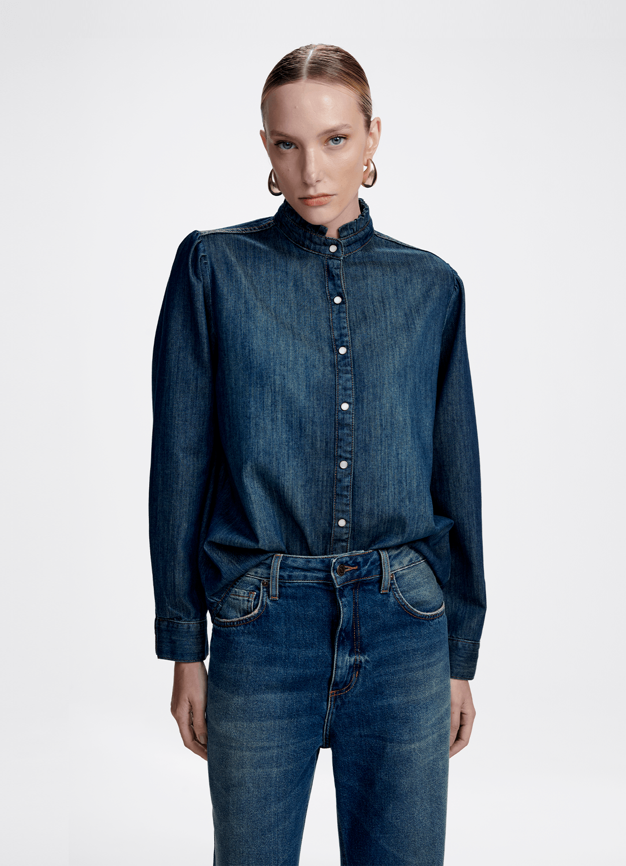 Camisa Amara Jeans Escuro Carol Bassi