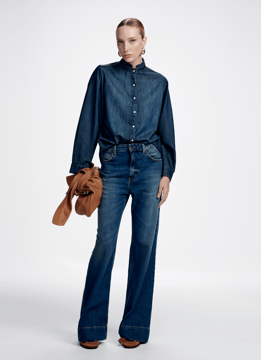 Camisa Amara Jeans Escuro Carol Bassi