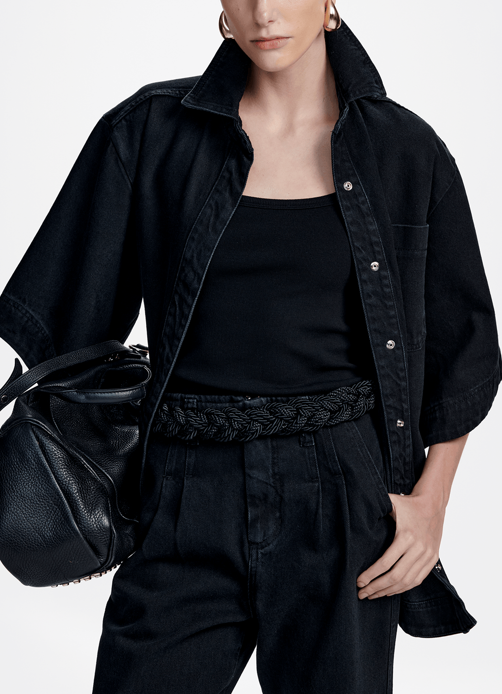 Camisa Ramona Jeans Black Carol Bassi