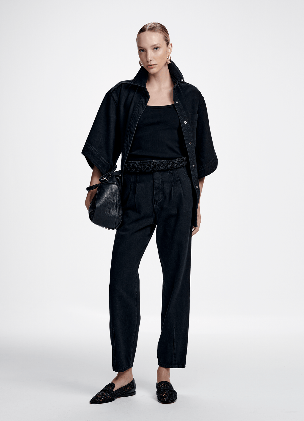 Camisa Ramona Jeans Black Carol Bassi