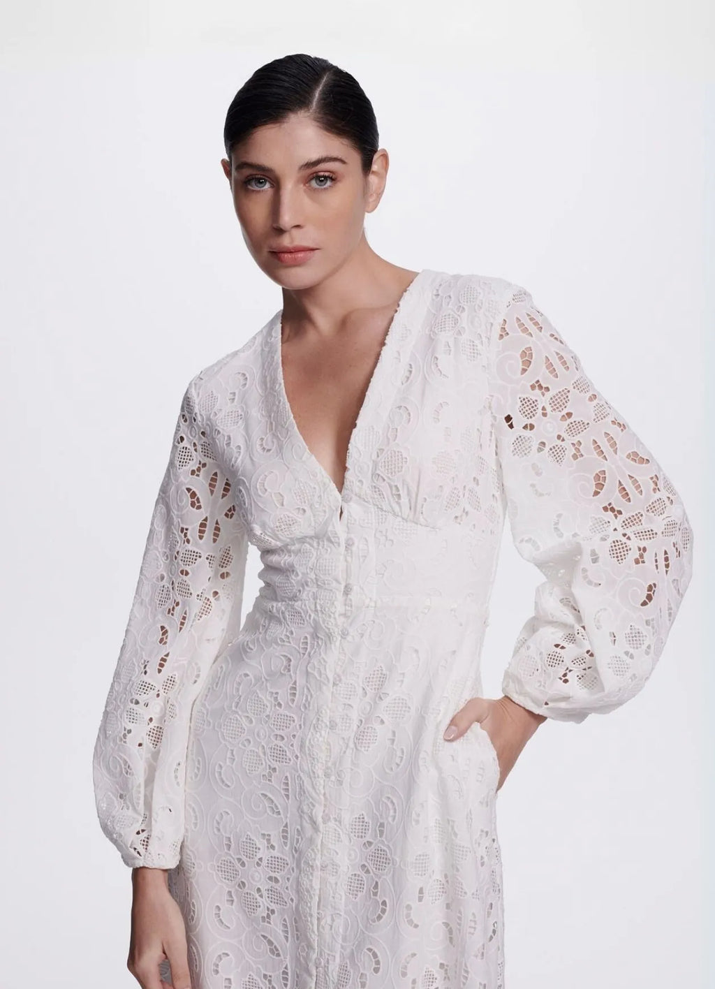 Vestido Laila Off White Carol Bassi