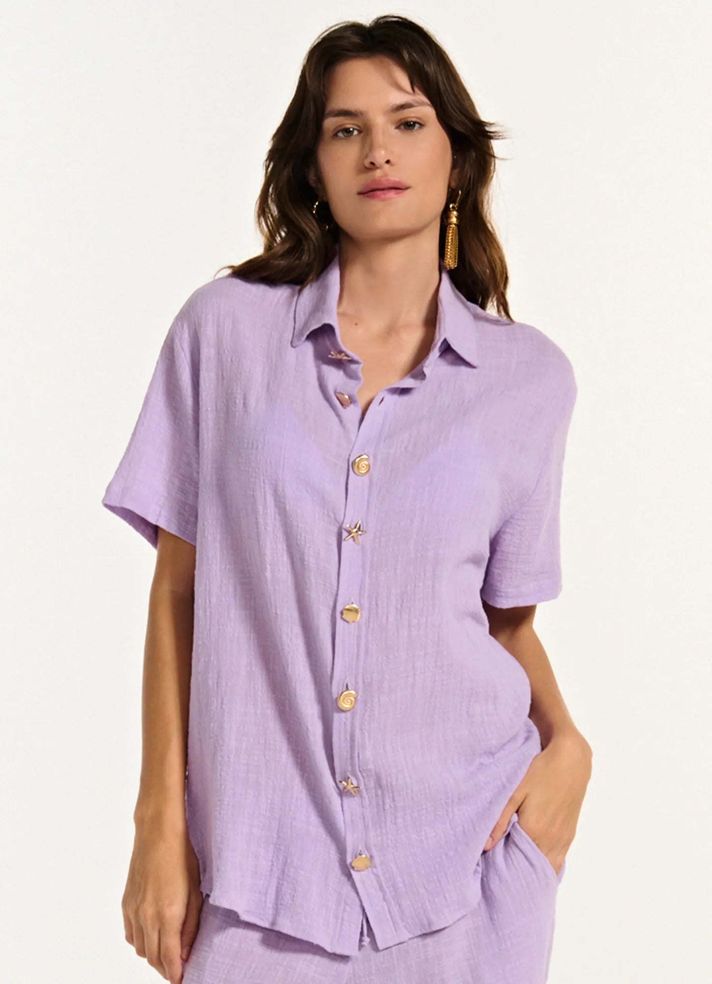 Camisa Sleep Lilas TRIYA