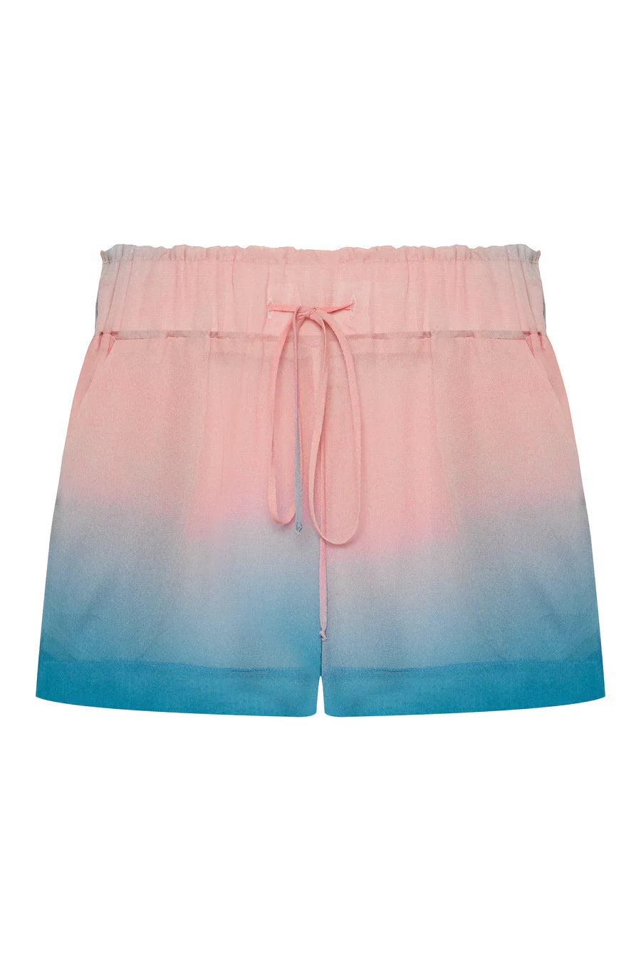 SHORTS ELÁSTICO CÓS GEORGETE TIE DYE AZUL TIG