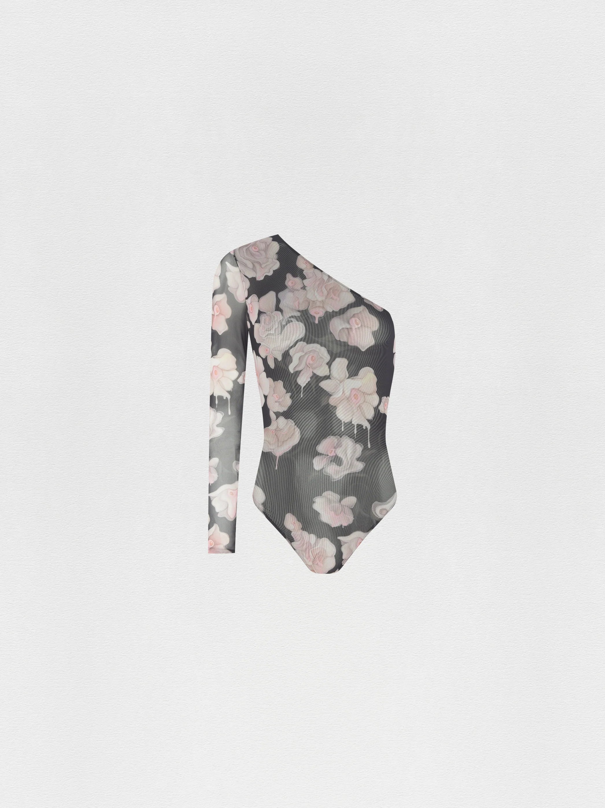 BODY OMBRO SÓ TULE FLOWER PRETO YUKIO