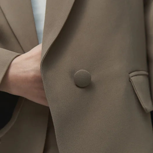 Blazer Alfaiataria Special Edition Crepe Patou Marrom Dark CAMYS