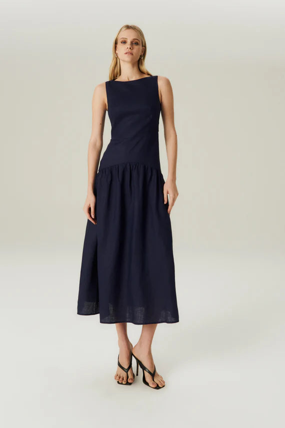 VESTIDO LINHO EVASE HOOD MOOD
