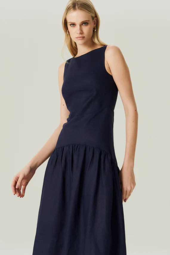VESTIDO LINHO EVASE HOOD MOOD