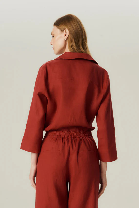 CAMISA DECOTE LINHO VINHO HOODMOOD