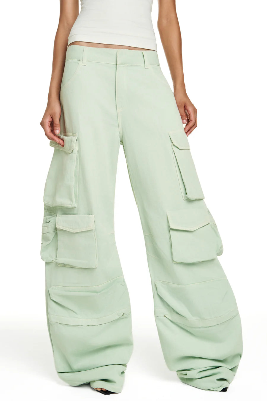 CALÇA CARGO MÚLTIPLOS BOLSOS SARJA VERDE TIG