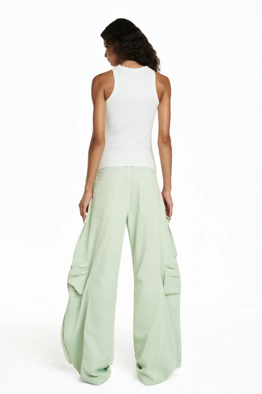CALÇA CARGO MÚLTIPLOS BOLSOS SARJA VERDE TIG