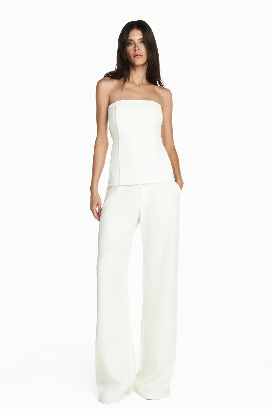 CALÇA ALFAIATARIA A FIO CREPE HEAVY PATOU OFF WHITE TIG