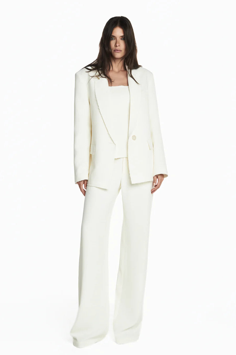 CALÇA ALFAIATARIA A FIO CREPE HEAVY PATOU OFF WHITE TIG