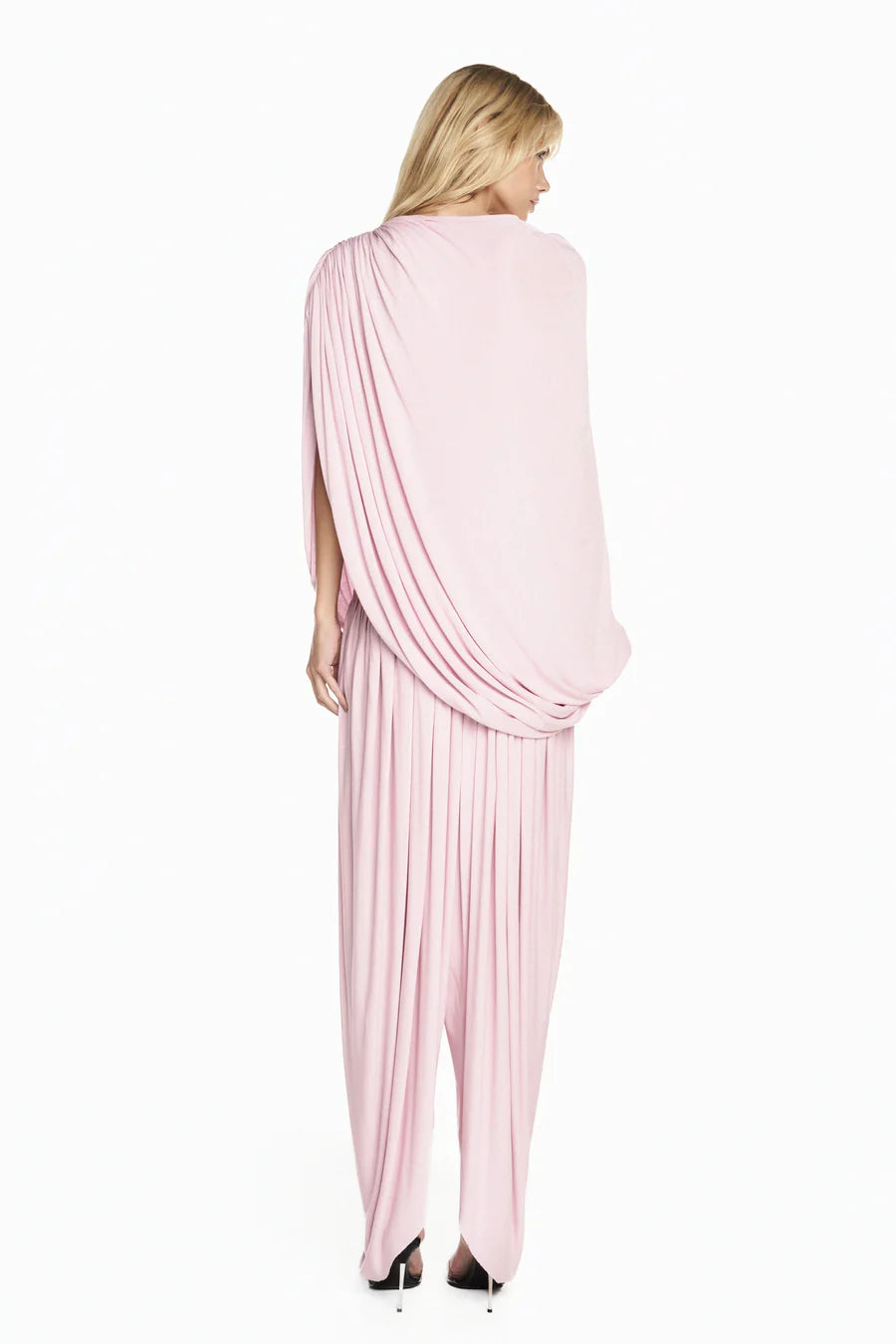 BLUSA CORPO DRAPEADO CAPA SOBREPOSTA MALHA ROSA TIG