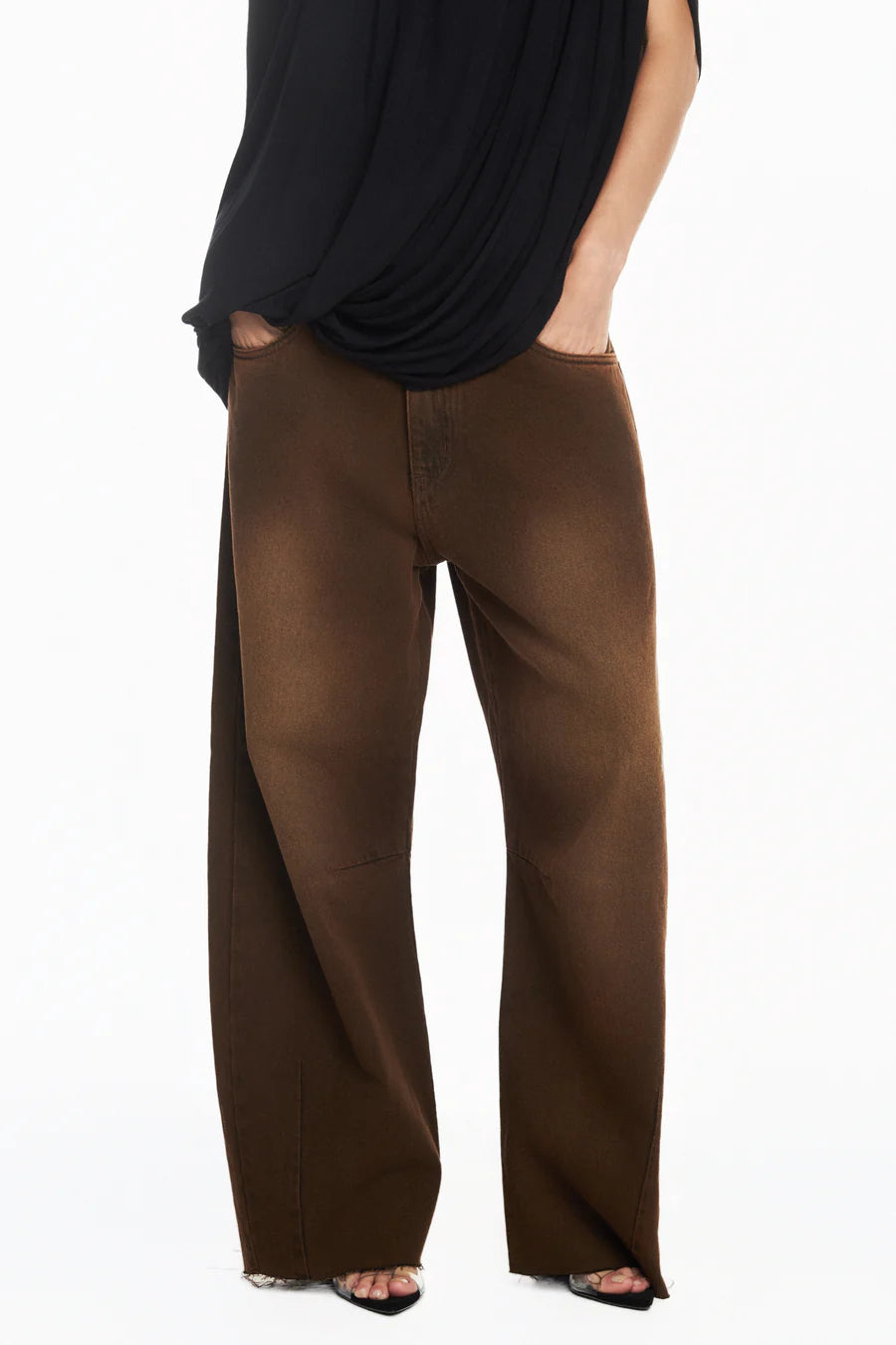 CALÇA JEANS MARROM BAGGY TIG
