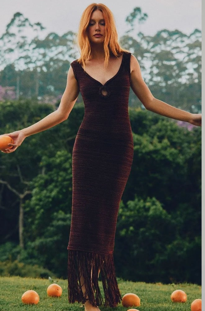 Vestido Longo Tricot Boreal Multicolor GINGER